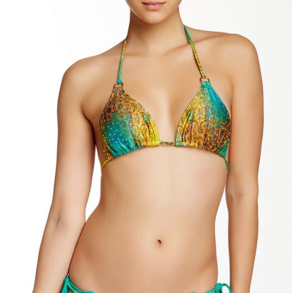 Luli Fama Serenata rhinestone triangle bikini top